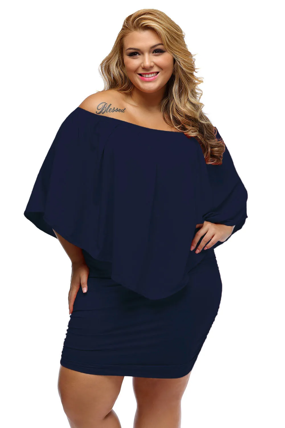 Plus size Mini Poncho Dress