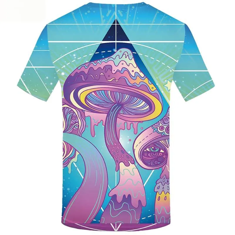 Psychedelic T-shirt Men Mushroom T-shirts 3d Geometric T shirts Funny