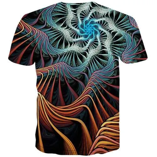 Psychedelic T shirts Men Dizziness Tshirts Casual Lightning T-shirts 3d Punk T-shirts Graphic Gothic Tshirts Novelty