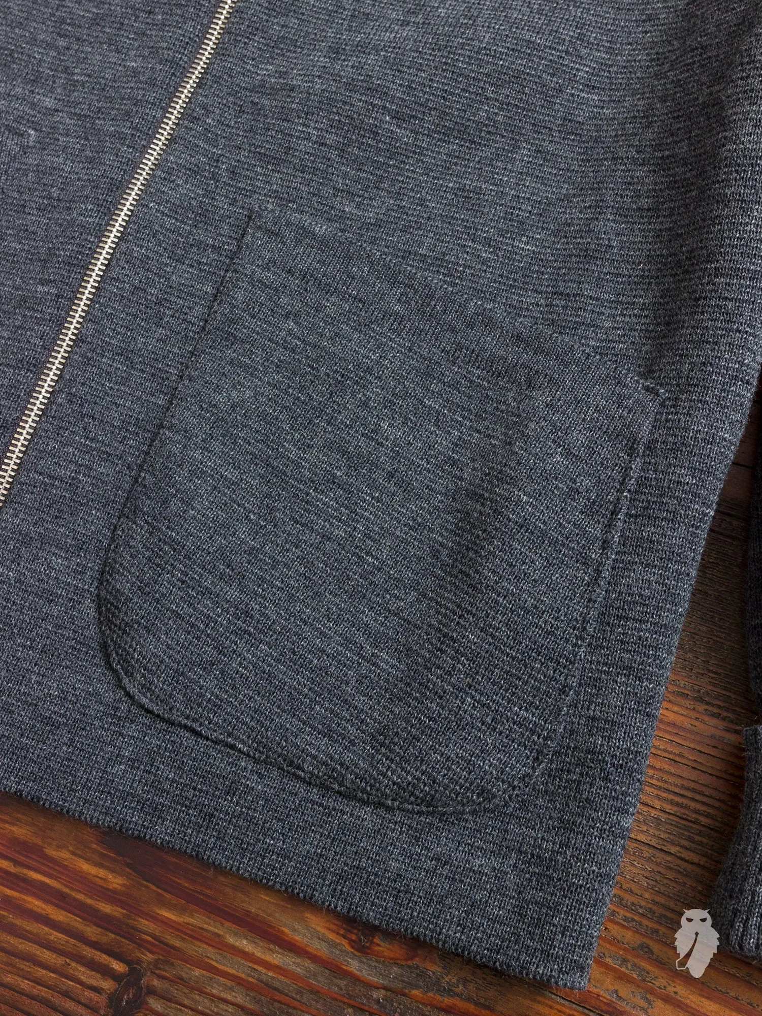 "Roscoff" Shawl Zip Sweater in Grey