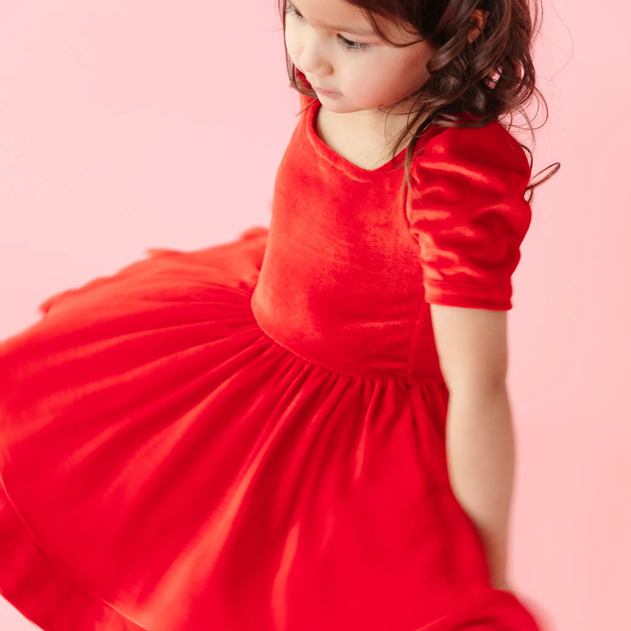 Red Velvet Mod Twirl Dress