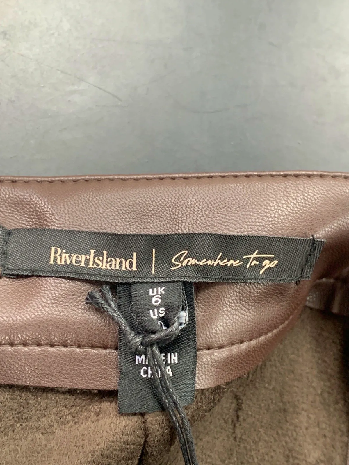 River Island Brown Somewhere To Go Mini Skirt UK 6