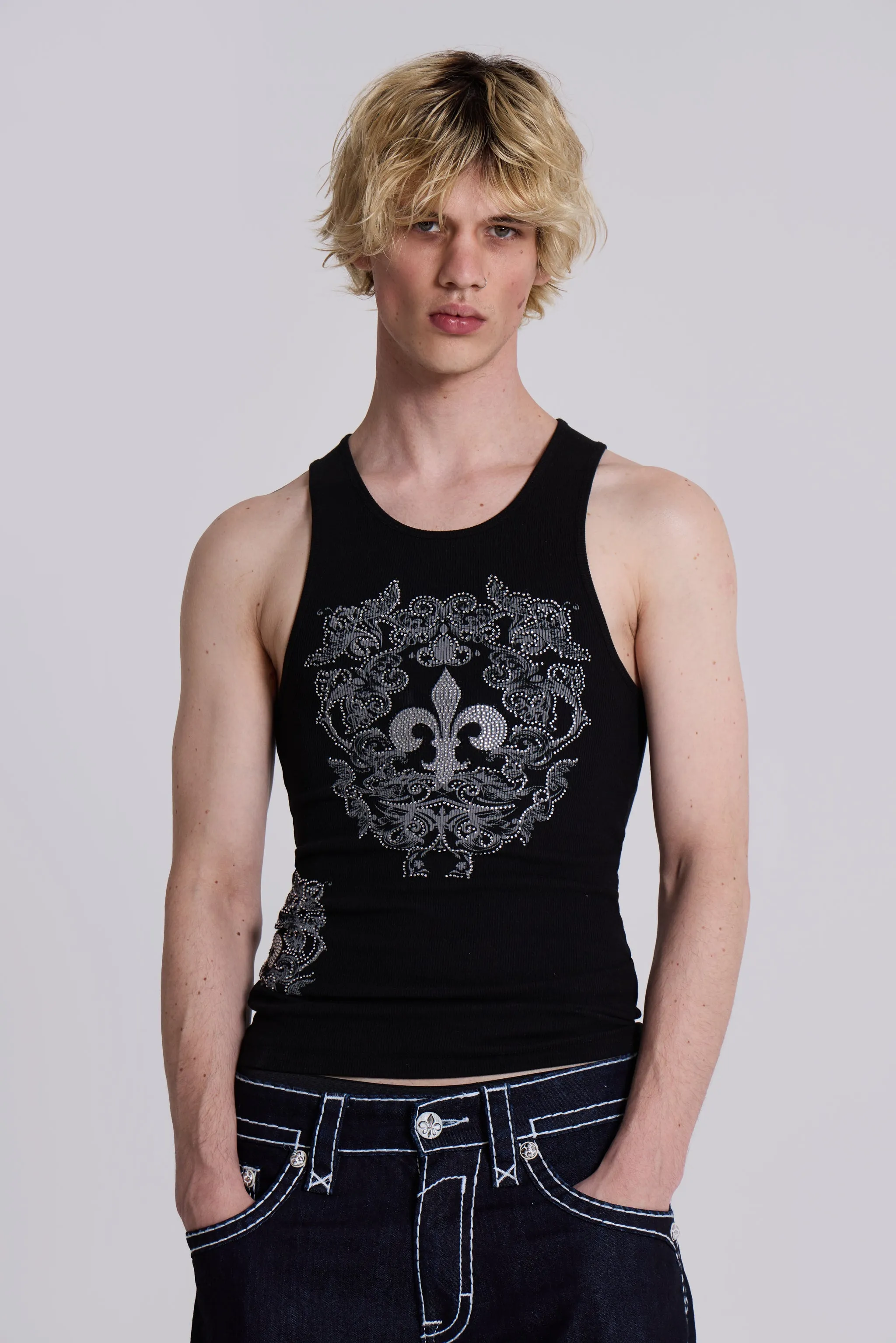 Rock Revival Black Fleur De Lis Vest