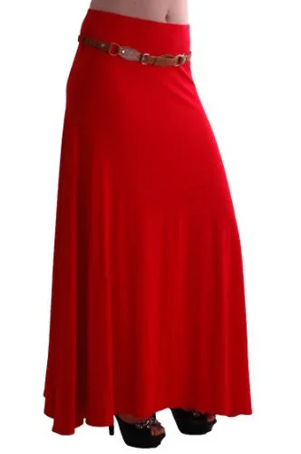 Romina Gypsy Jersey Belted Maxi Skirt