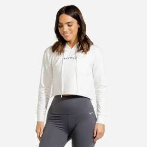 She-Wolf Crop Hoodie - White