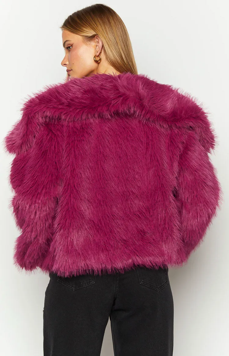 Sophie Purple Faux Fur Jacket