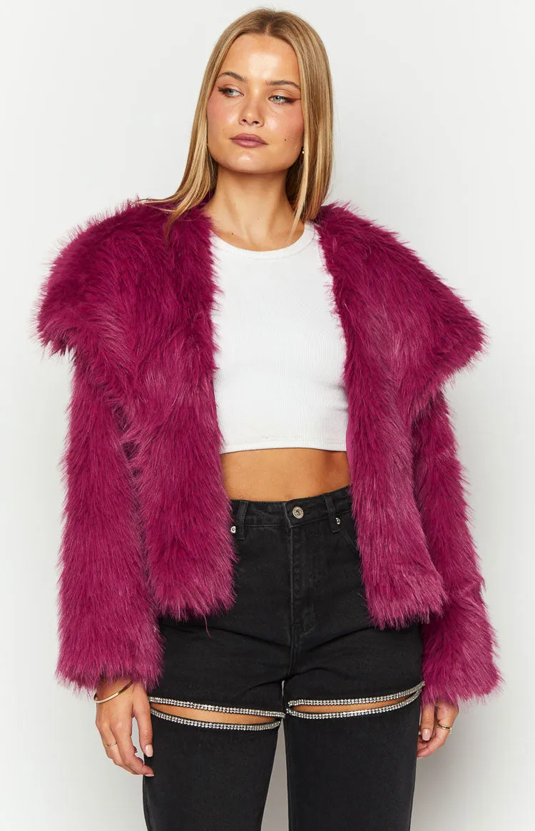 Sophie Purple Faux Fur Jacket