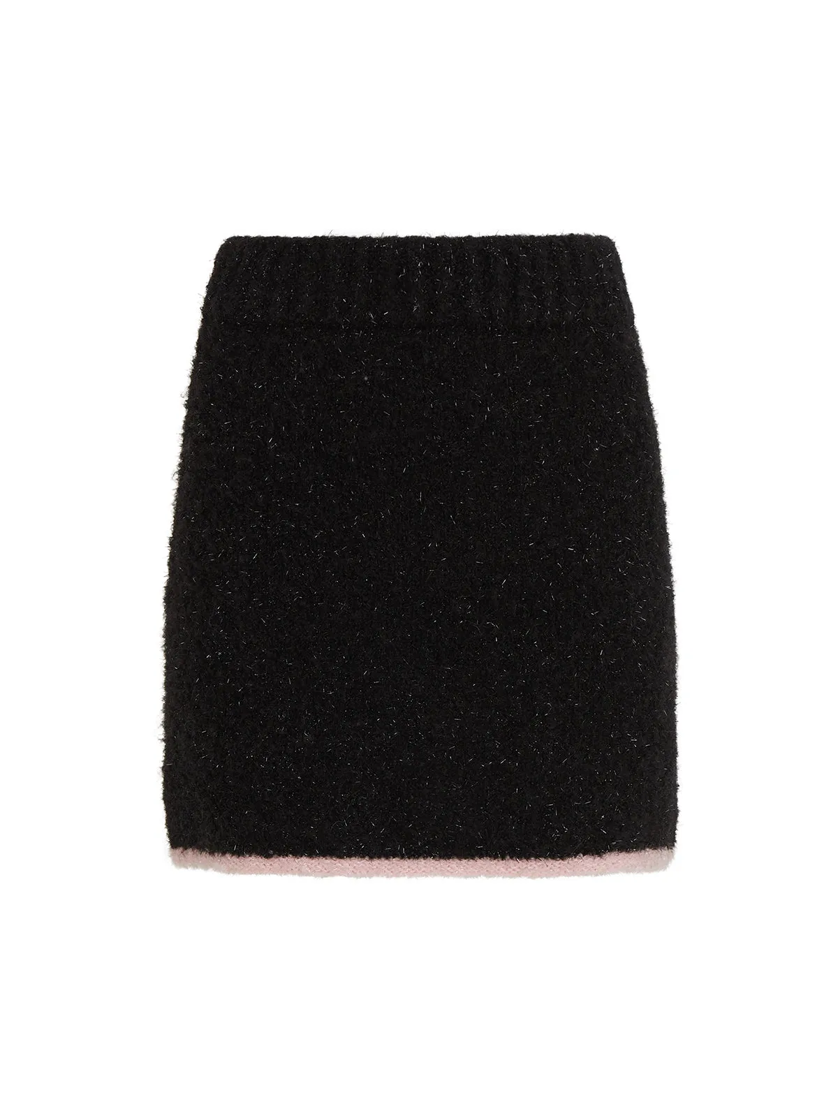 Susan Black Lurex Knit Mini Skirt