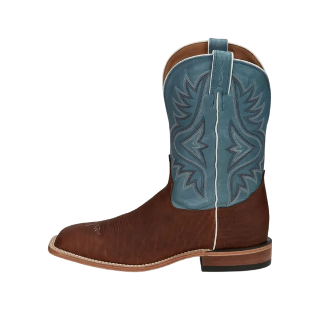 Tony Lama Men's Pecan Bison Square Toe Boots