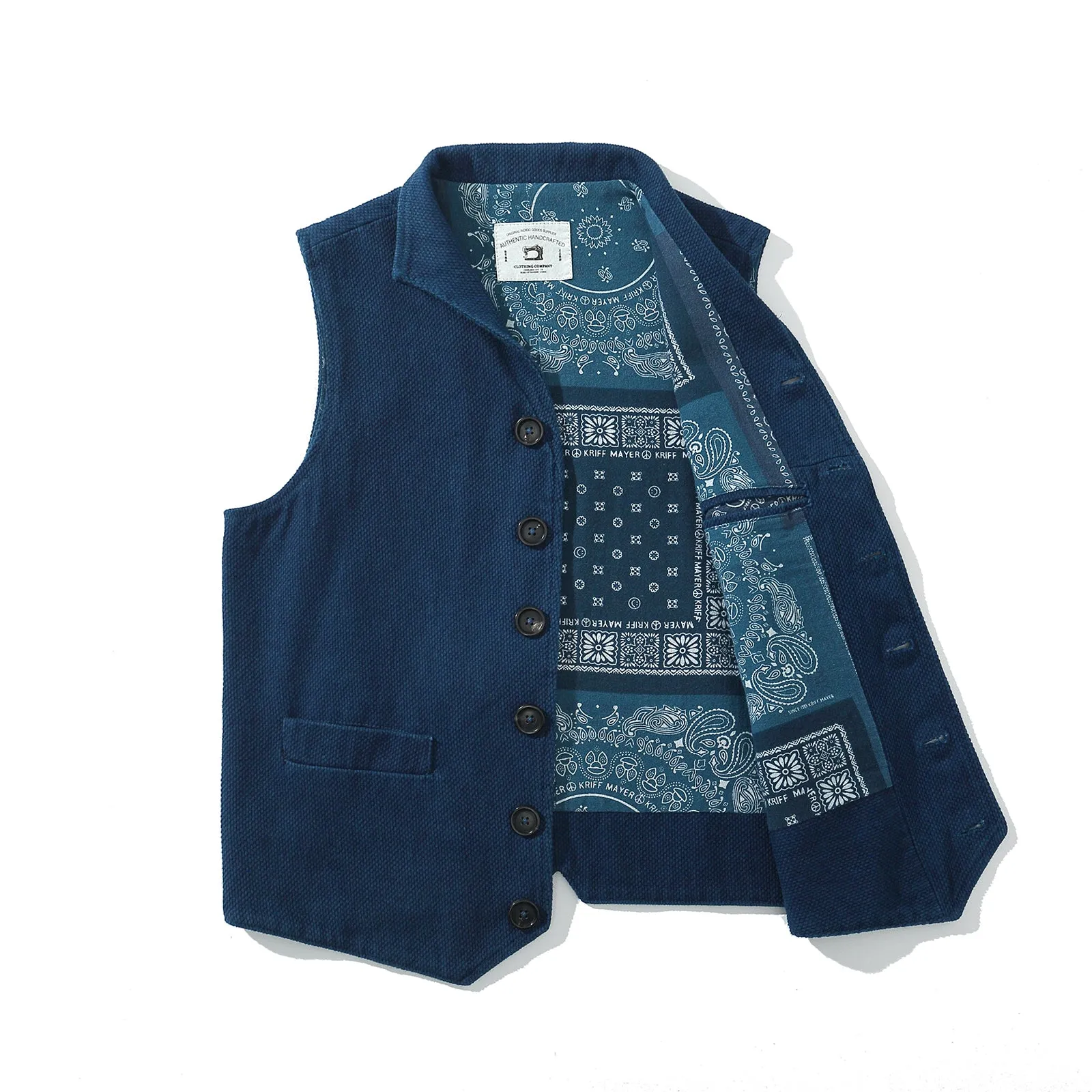 Vintage Indigo Plant Dyed Sashiko Kendo Vest