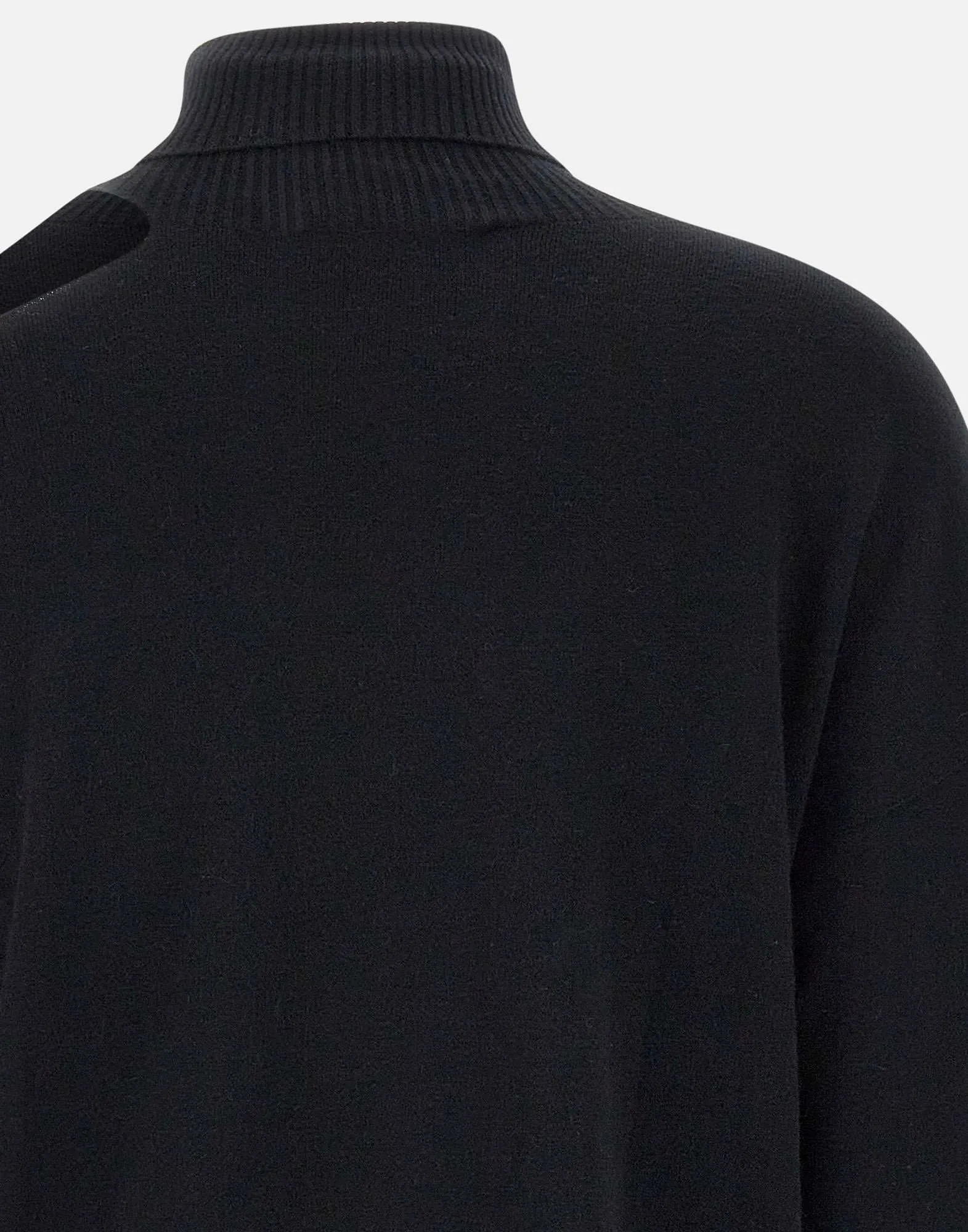 Viscose-Angora Black Sweater with Cut-Outs