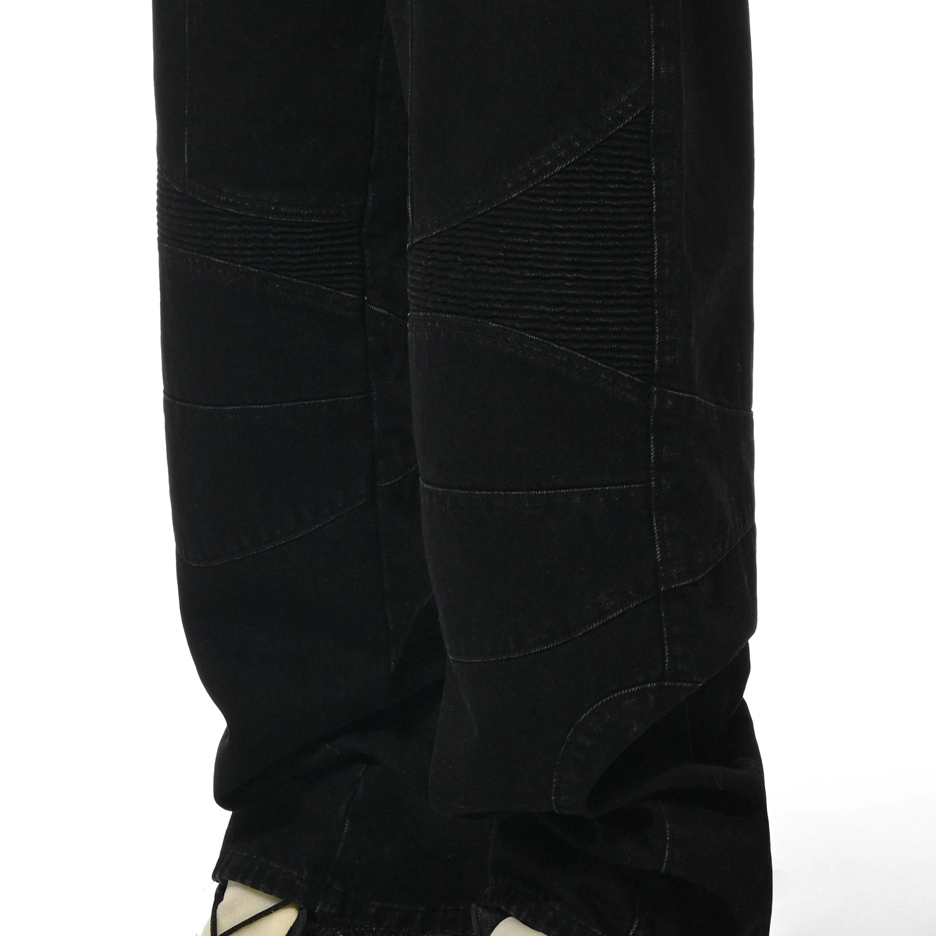 WASHED BIKER PANT - BLACK