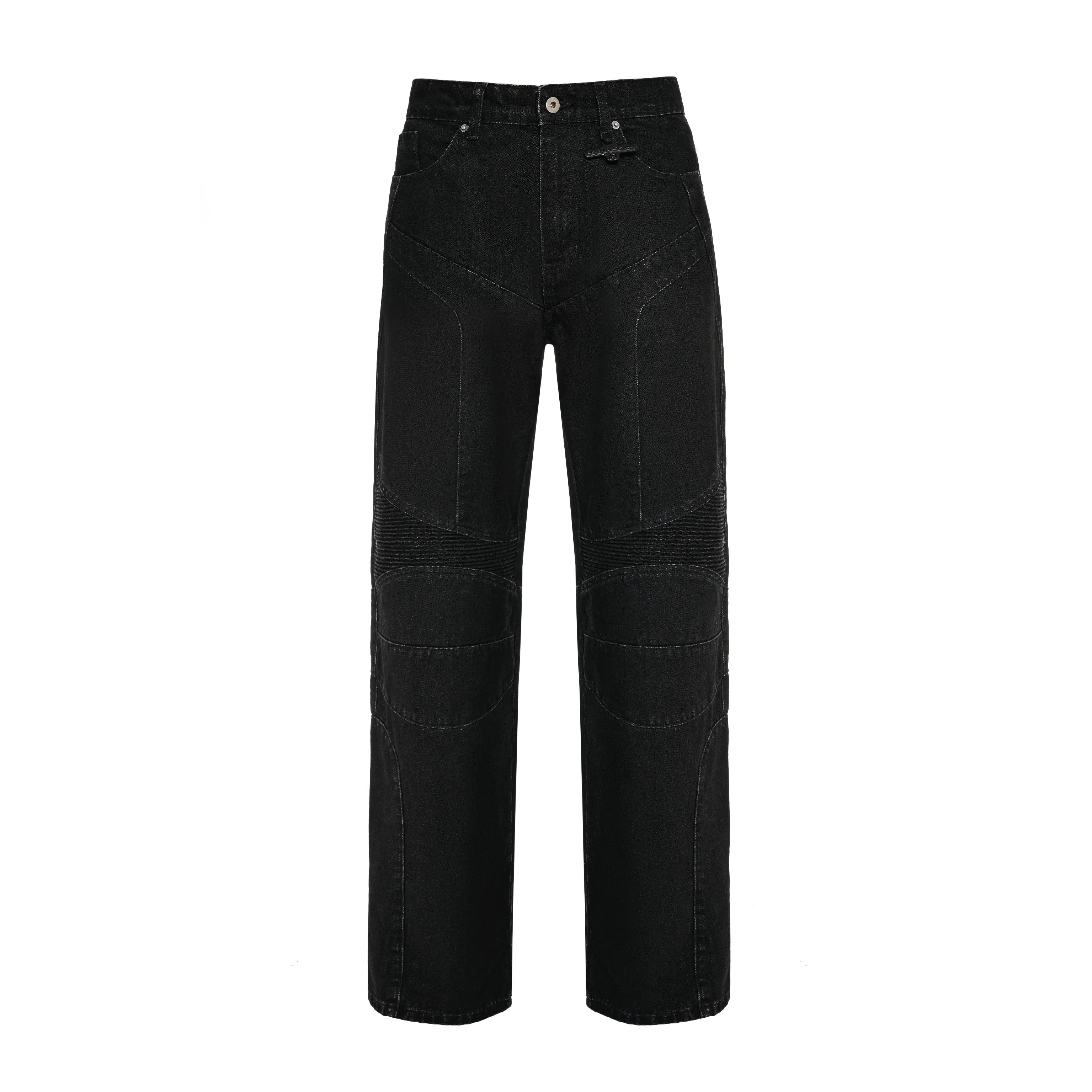 WASHED BIKER PANT - BLACK