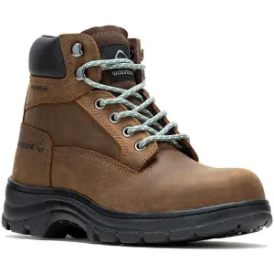 Wolverine Women's Carlsbad 6" Soft Toe WP Work Boot- Brown- W240003