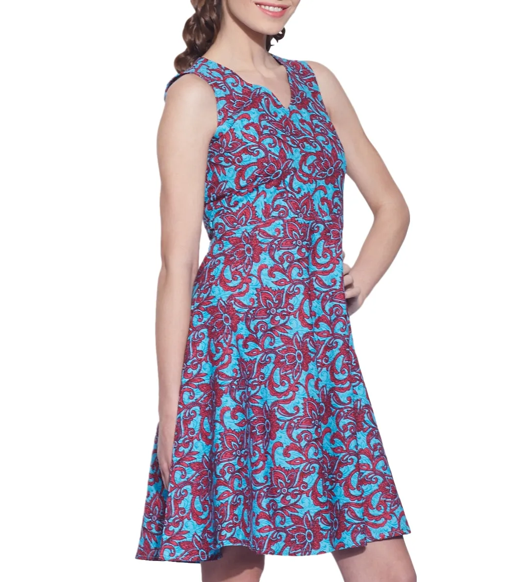 Women Apparels Cotton Printed Dress,Machine Washable,W-CPD36-1607, Size-36 Inch