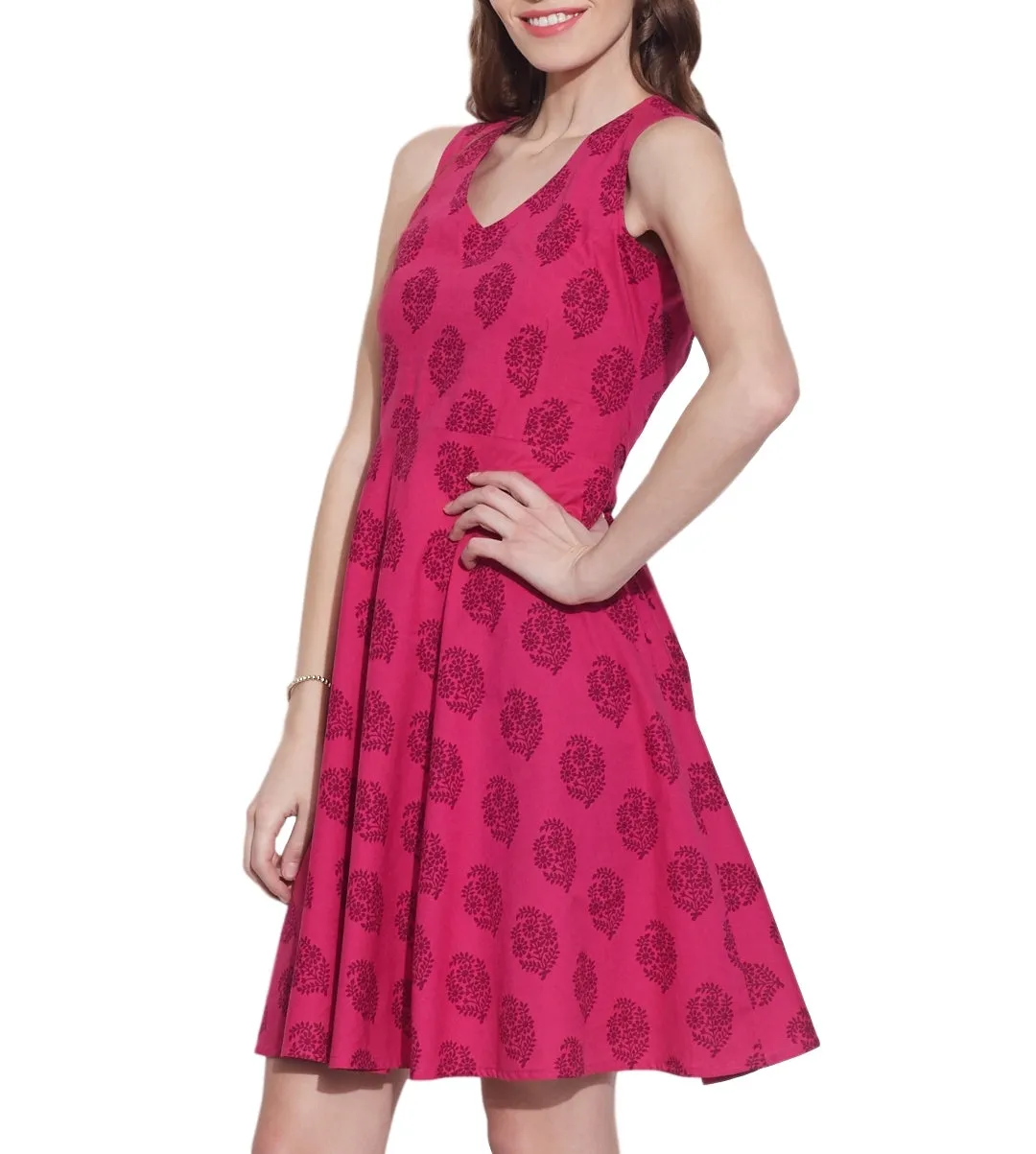 Womens Accessories Cotton Printed Dress,Machine Washable,W-CPD36-1628, Size-36 Inch