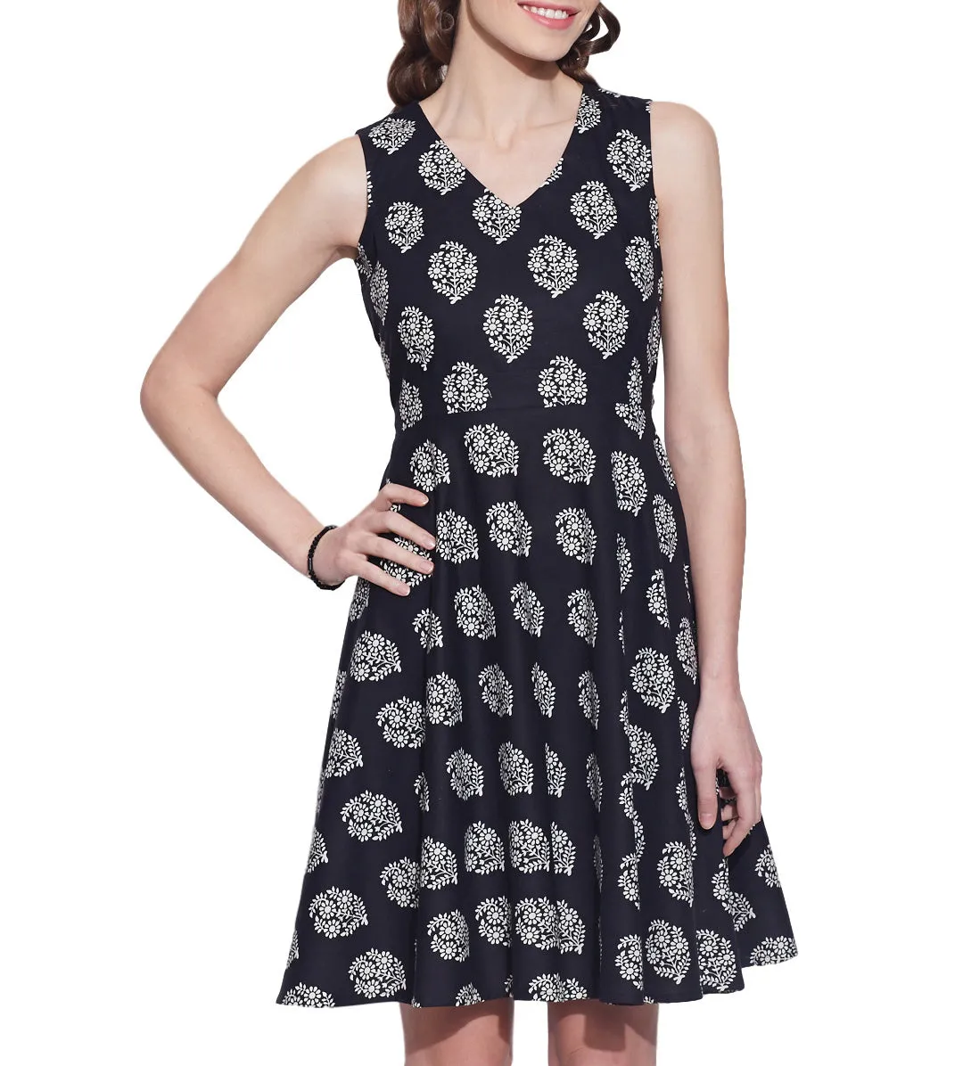 Womens Clothing Cotton Printed Dress,Machine washable,W-CPD32-1609, Size-32 Inch