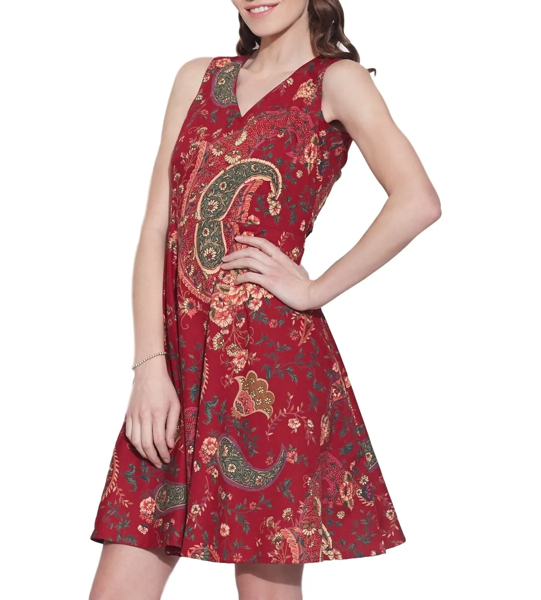 Womens Clothing Cotton Printed Dress,Machine washable,W-CPD36-1610, Size-36 Inch