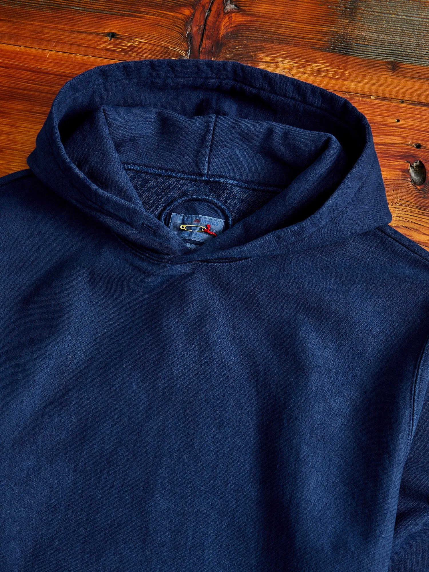 Yarn-Dyed Pullover Hoodie in Indigo