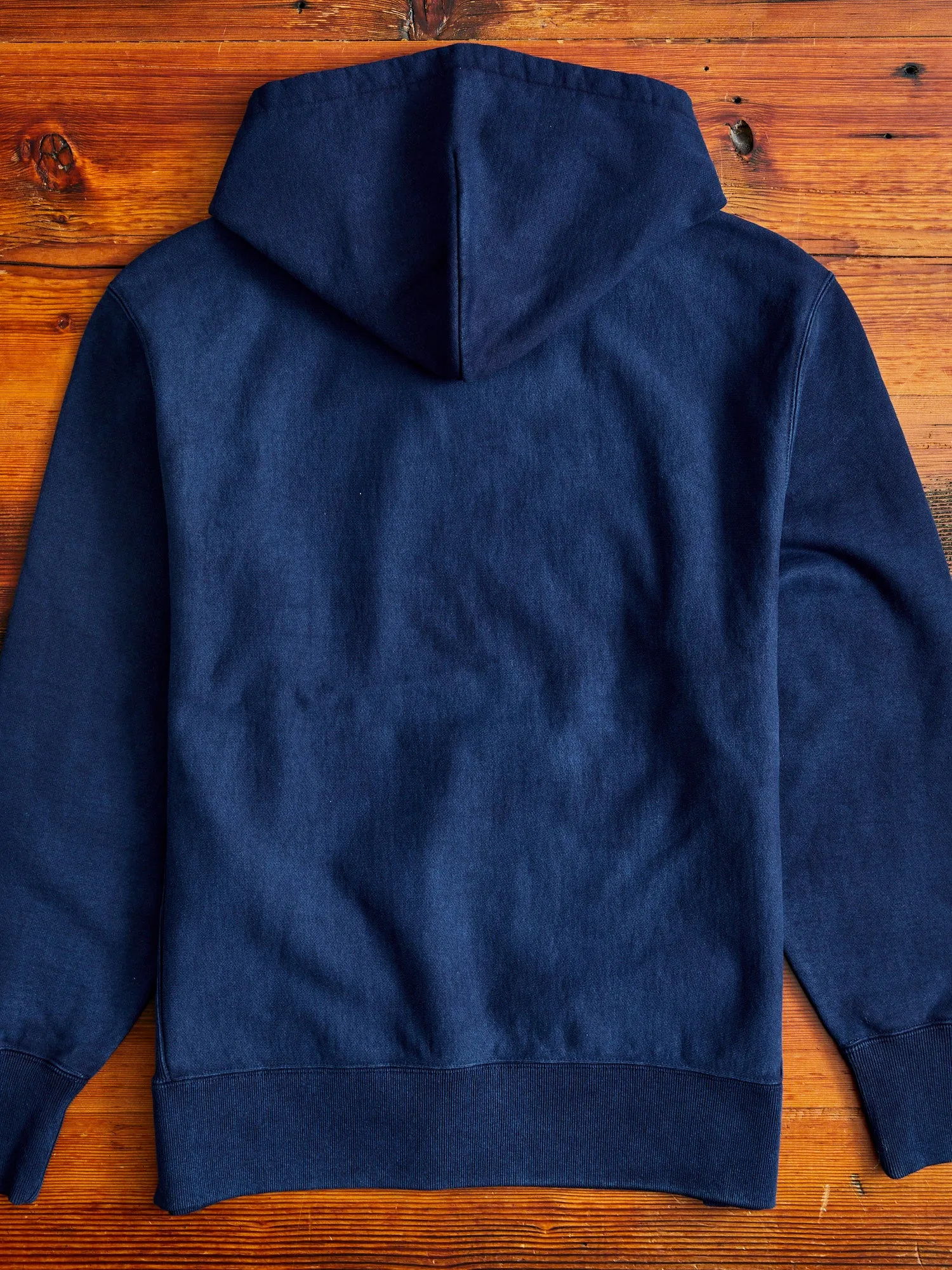 Yarn-Dyed Pullover Hoodie in Indigo