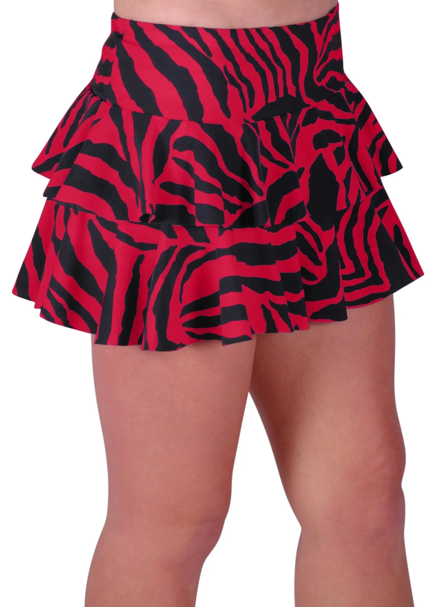 Zebra Print Short Ruffle Mini Skirt